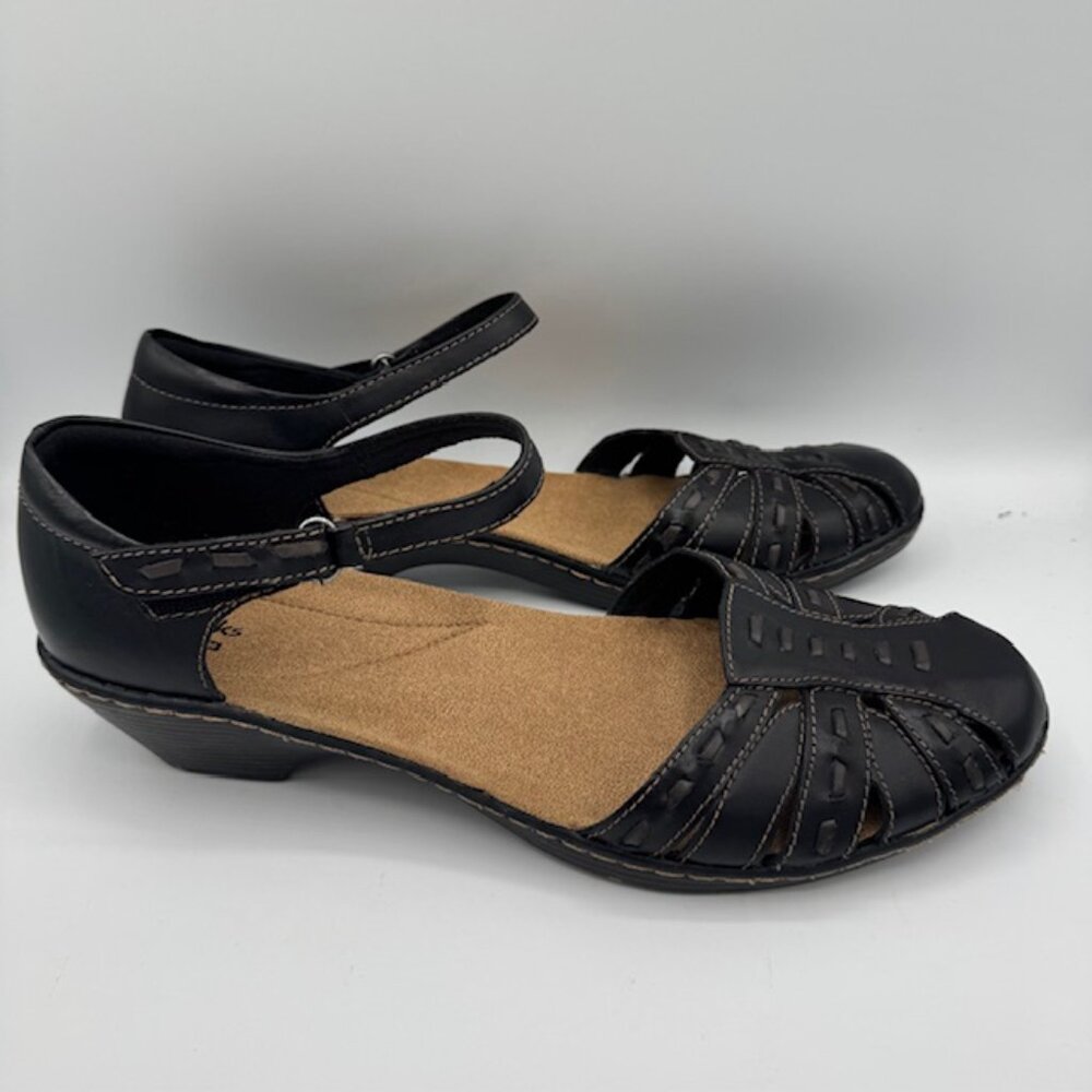 Clarks Women's Wendy Estate Black Leather Ankle Strap Sandals Size 11 NEW!!! - Picture 2 of 8